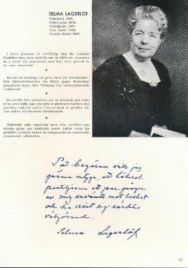 1910 berättade Selma Lagerlöf i en annons att hon använde Läkerol.
